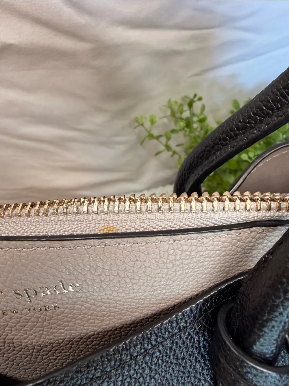 kate spade Black Pebbled Leather Satchel with Removable Strap